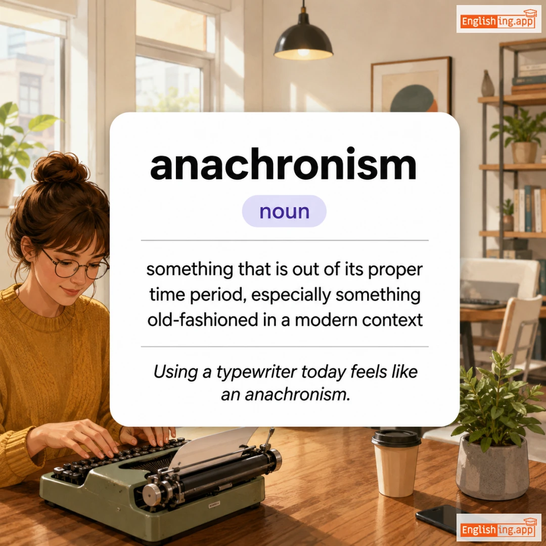 anachronism definition card — visual illustration of the meaning