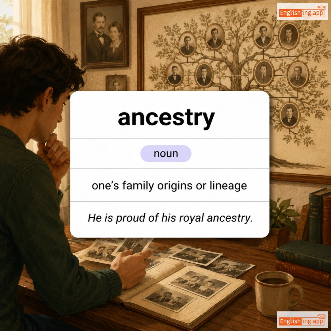 ancestry definition card — visual illustration of the meaning