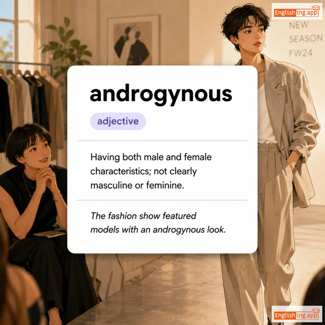 androgynous definition card — visual illustration of the meaning