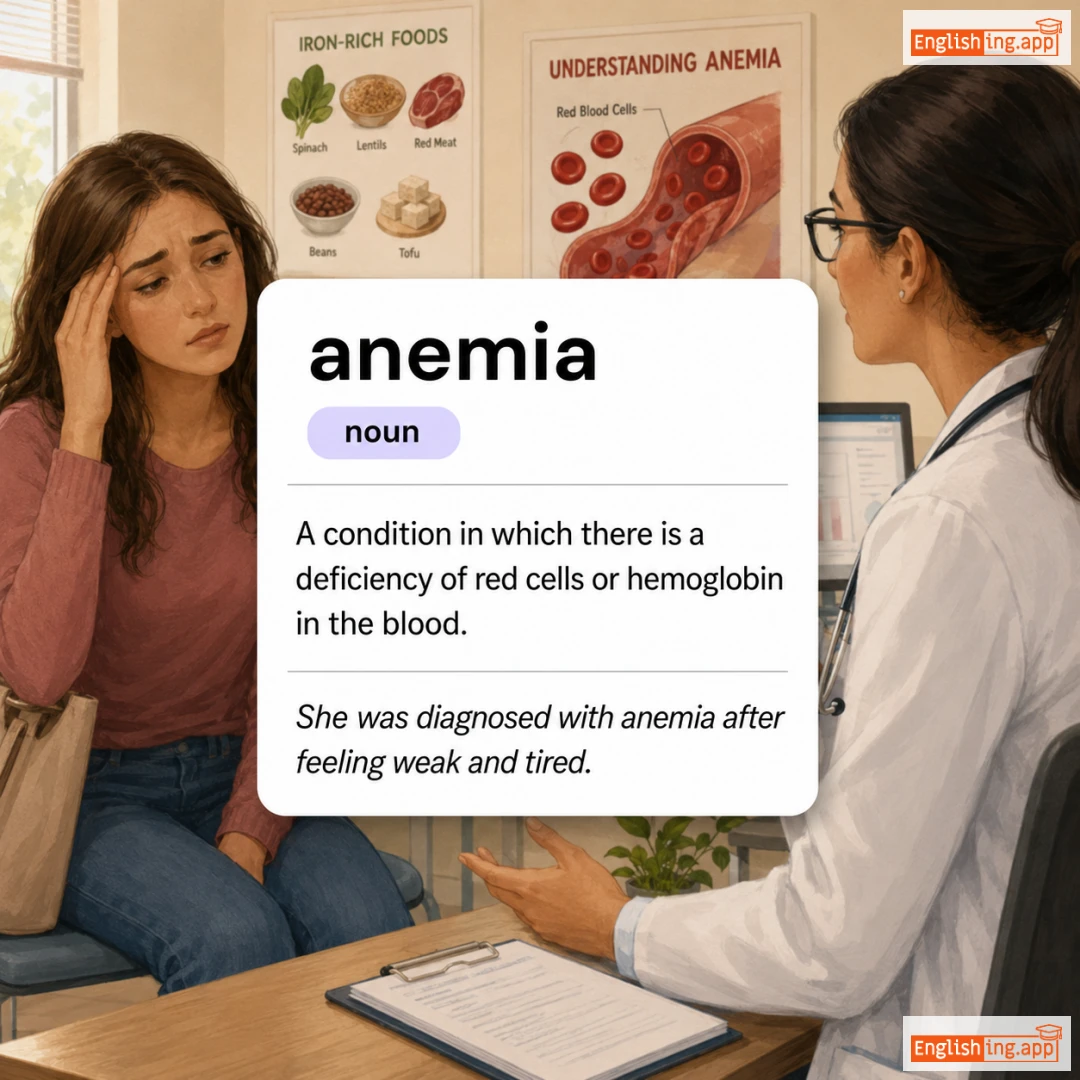 anemia definition card — visual illustration of the meaning