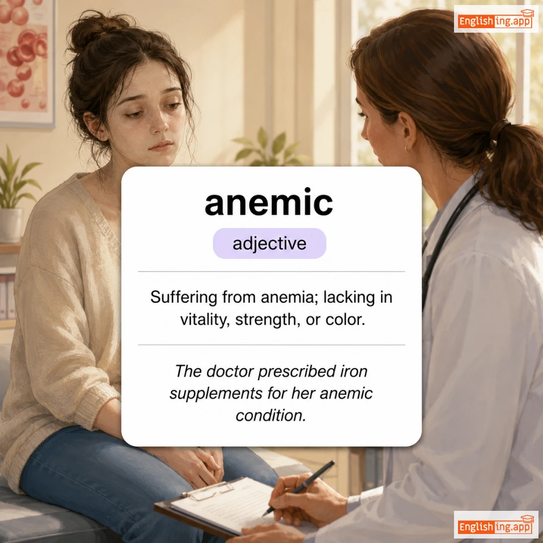 anemic definition card — visual illustration of the meaning