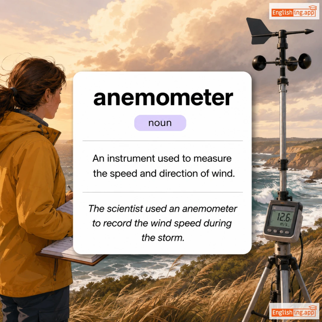 anemometer definition card — visual illustration of the meaning