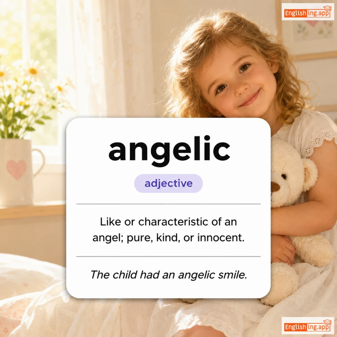 angelic definition card — visual illustration of the meaning