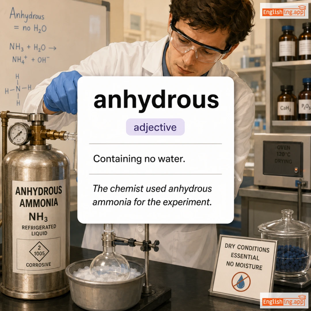 anhydrous definition card — visual illustration of the meaning