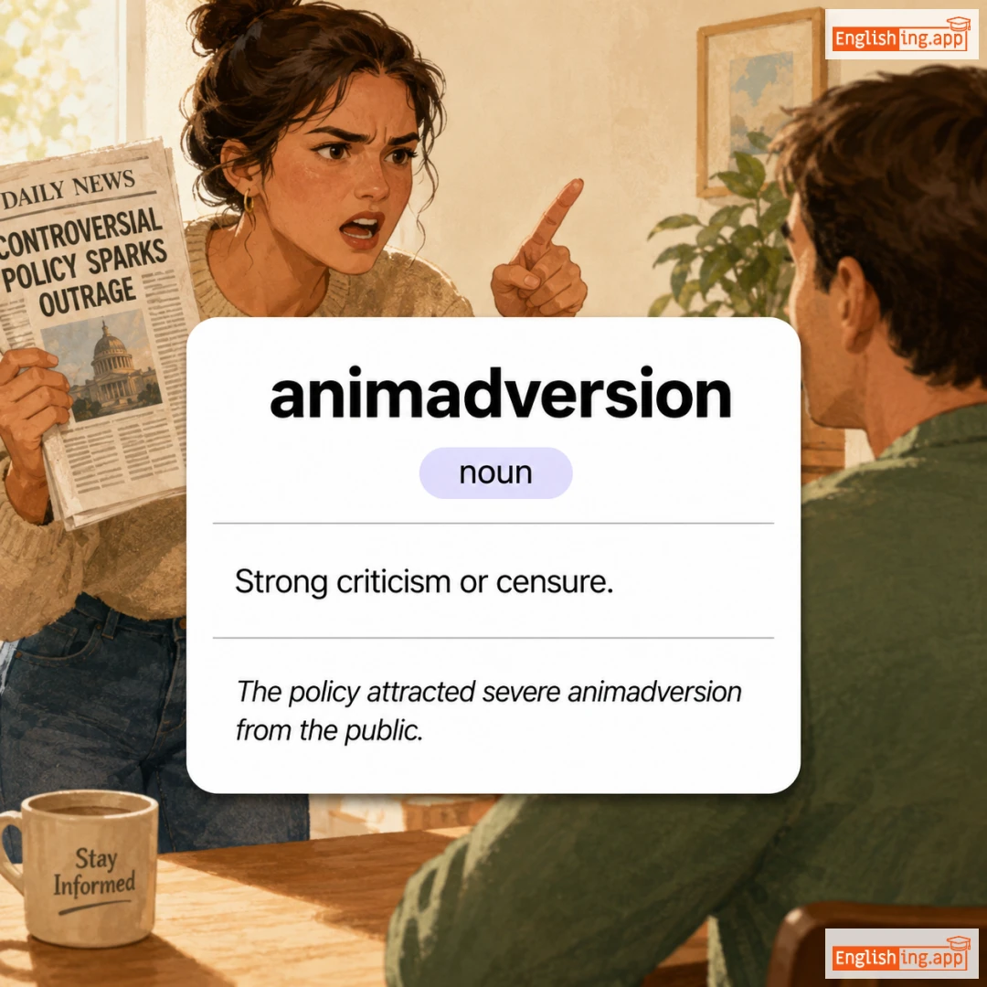 animadversion definition card — visual illustration of the meaning