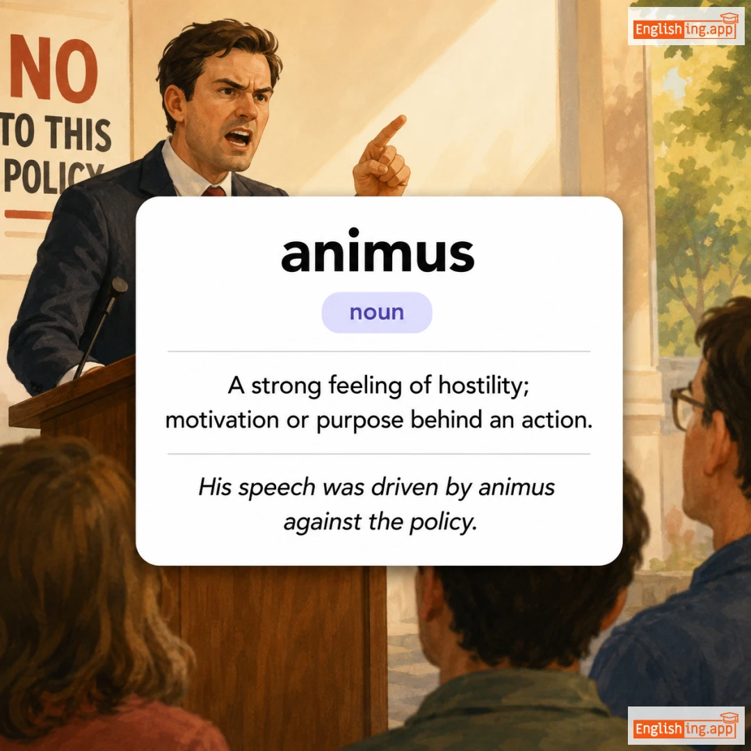 animus definition card — visual illustration of the meaning