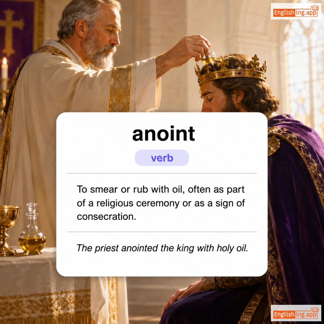 anoint definition card — visual illustration of the meaning
