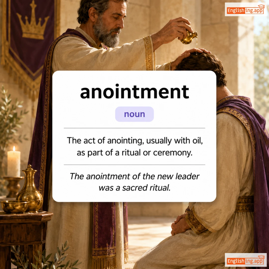 anointment definition card — visual illustration of the meaning