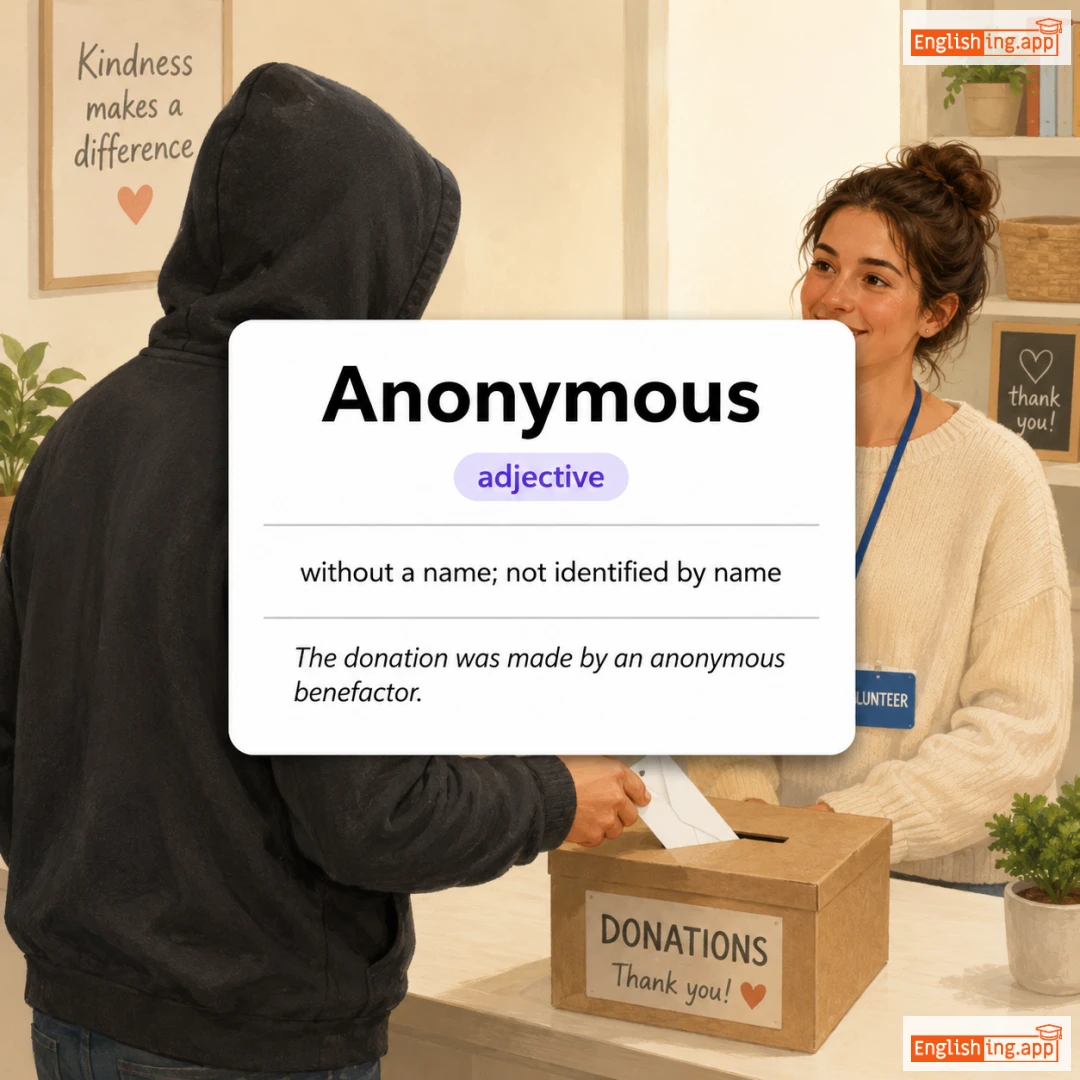 Anonymous definition card — visual illustration of the meaning