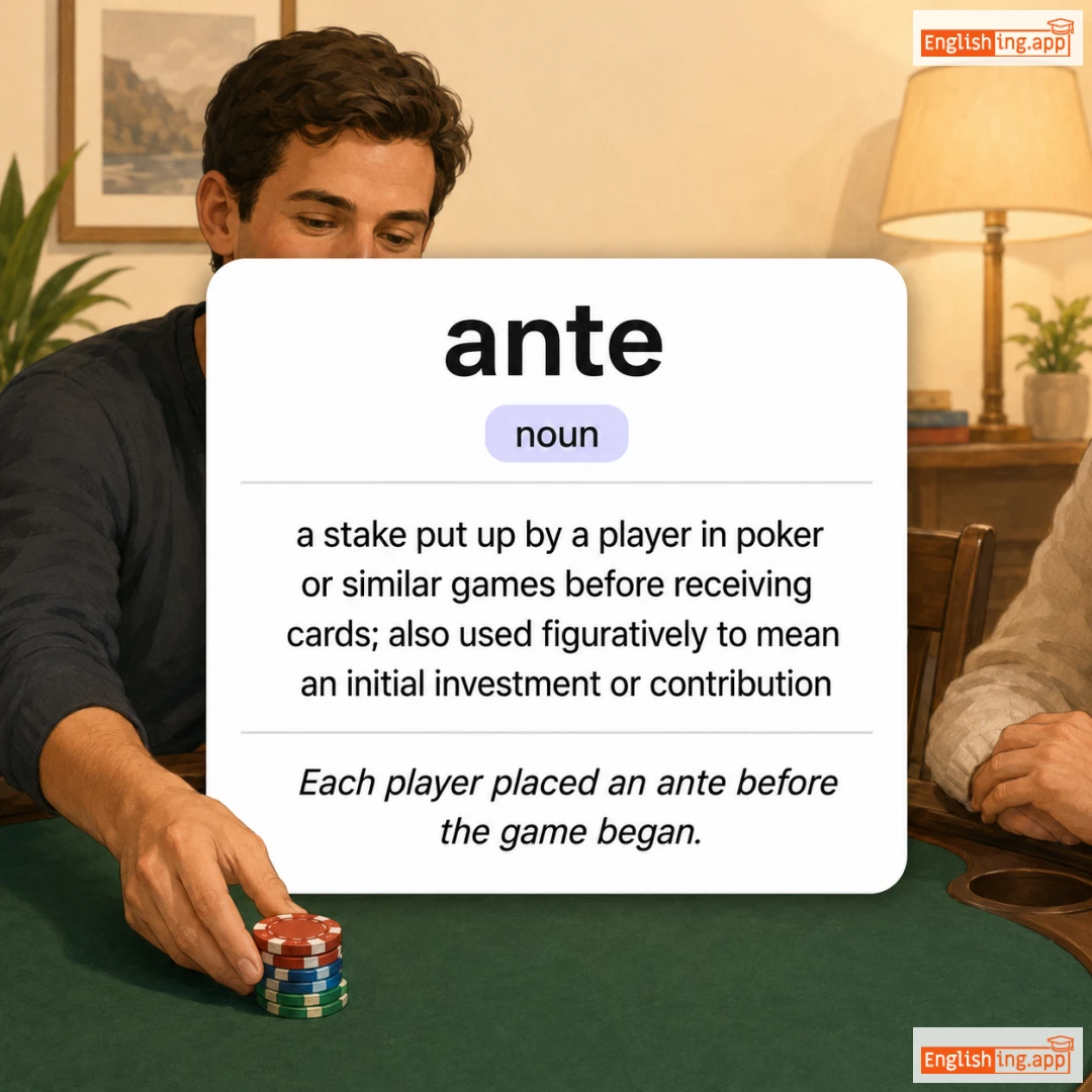 ante definition card — visual illustration of the meaning