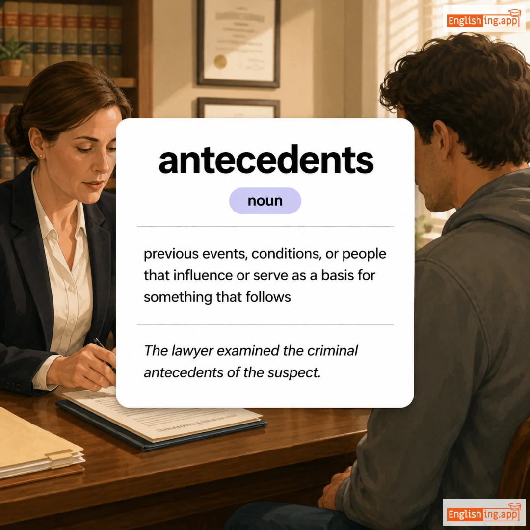antecedents definition card — visual illustration of the meaning