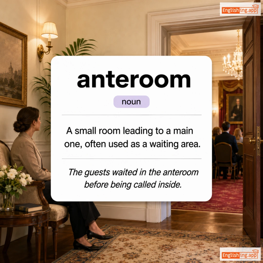 anteroom definition card — visual illustration of the meaning