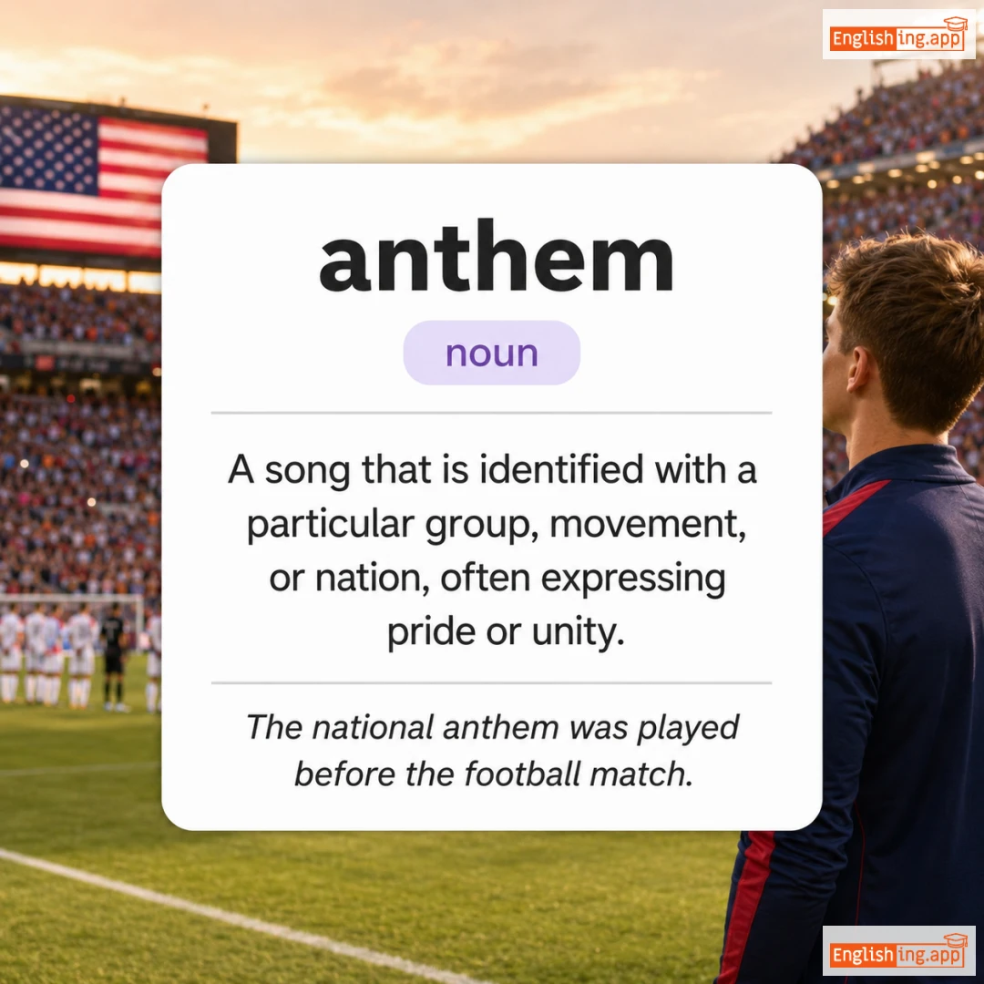 anthem definition card — visual illustration of the meaning