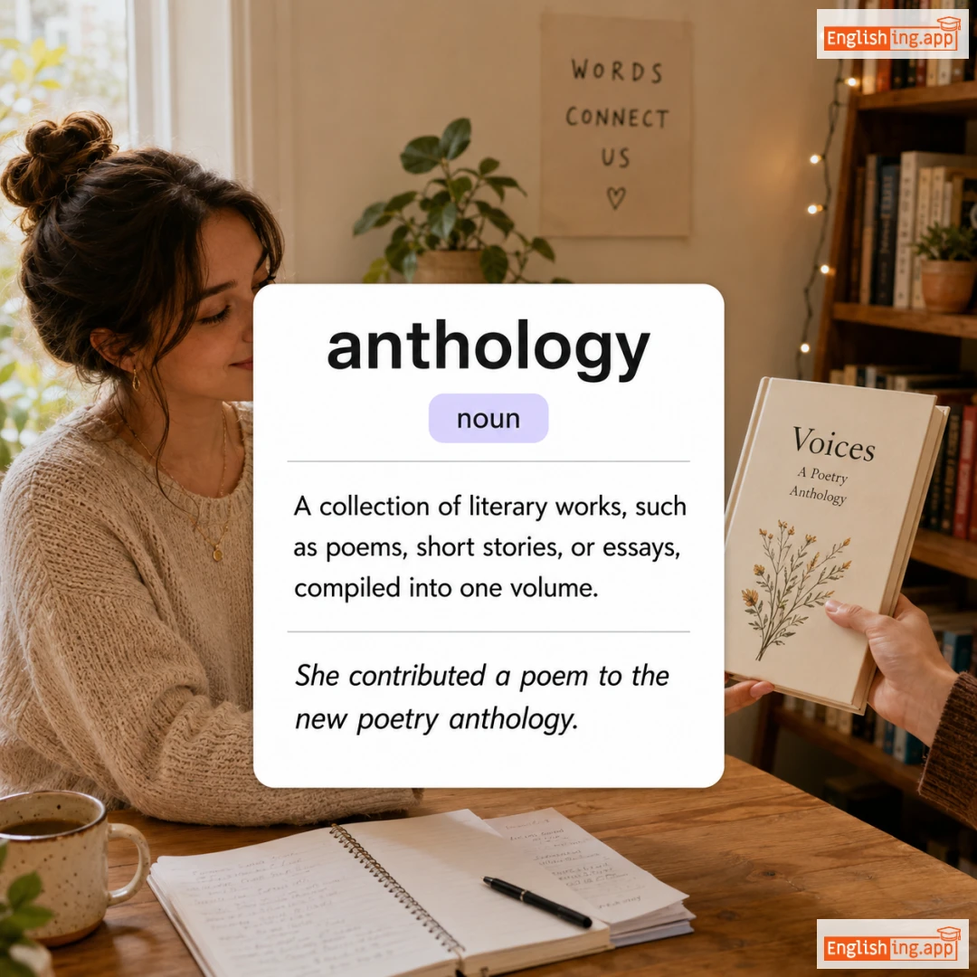anthology definition card — visual illustration of the meaning