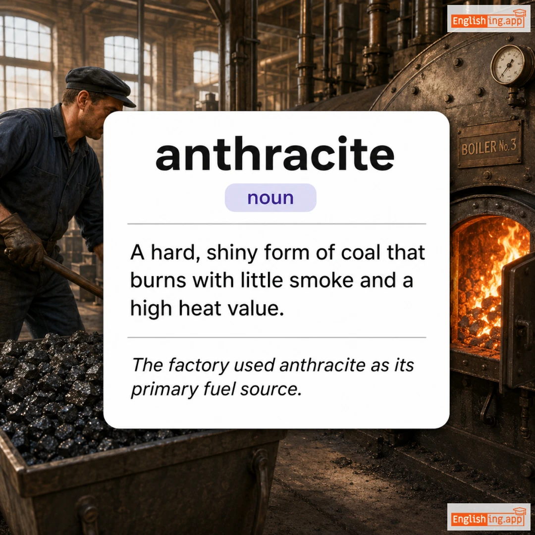anthracite definition card — visual illustration of the meaning