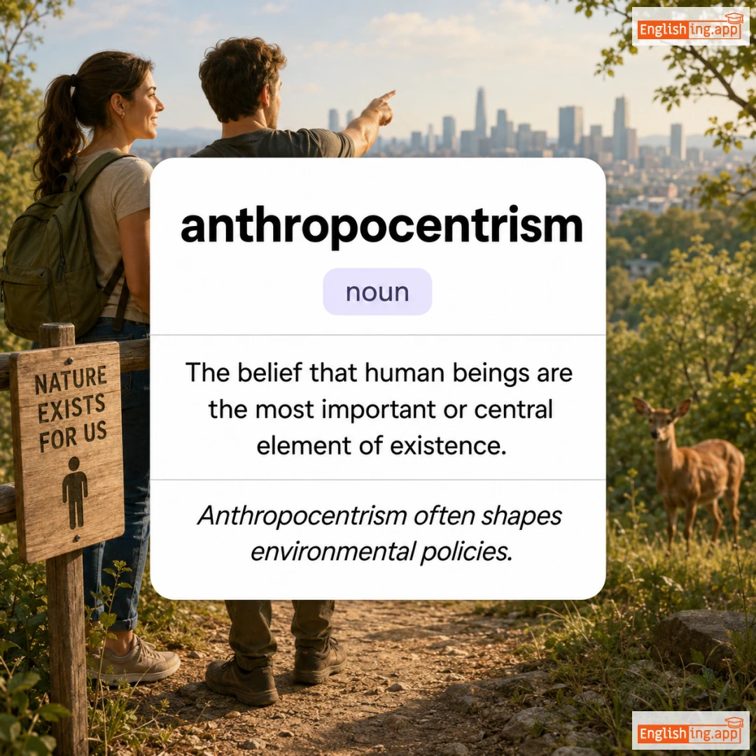 anthropocentrism definition card — visual illustration of the meaning
