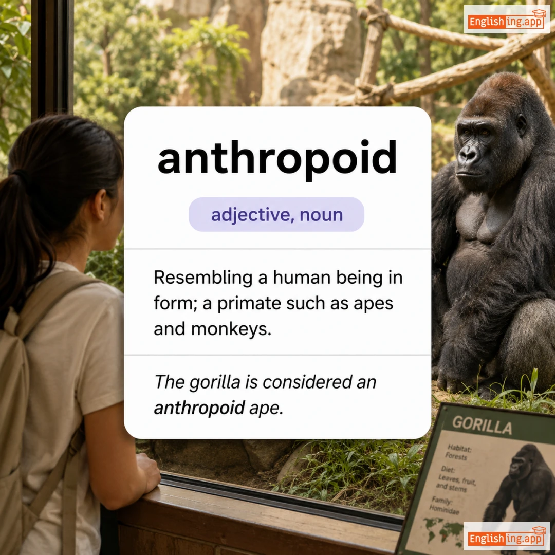 anthropoid definition card — visual illustration of the meaning