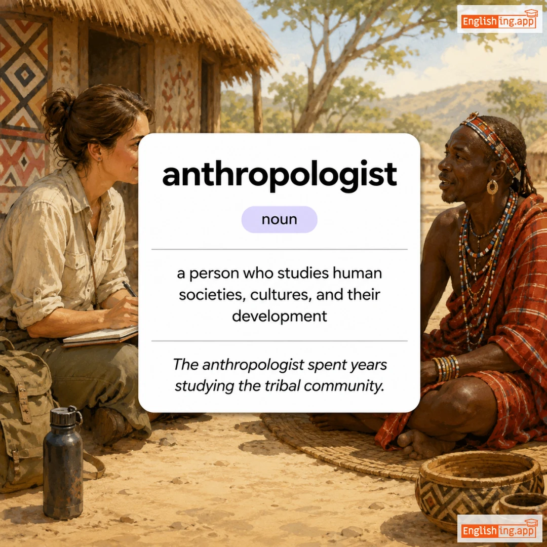 anthropologist definition card — visual illustration of the meaning