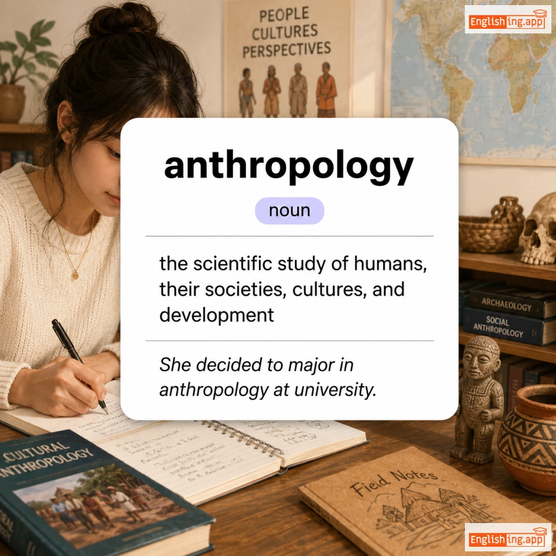 anthropology definition card — visual illustration of the meaning