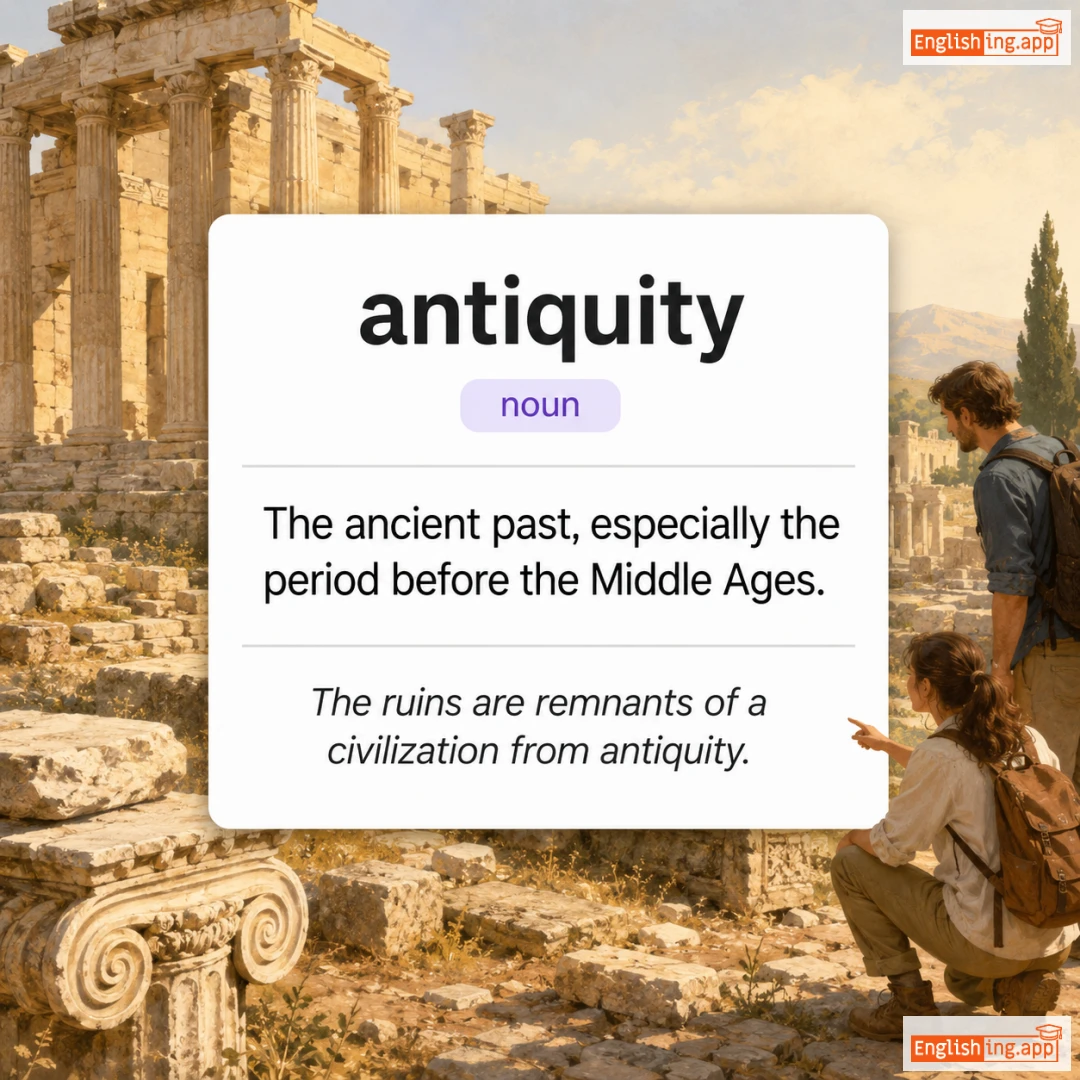 antiquity definition card — visual illustration of the meaning