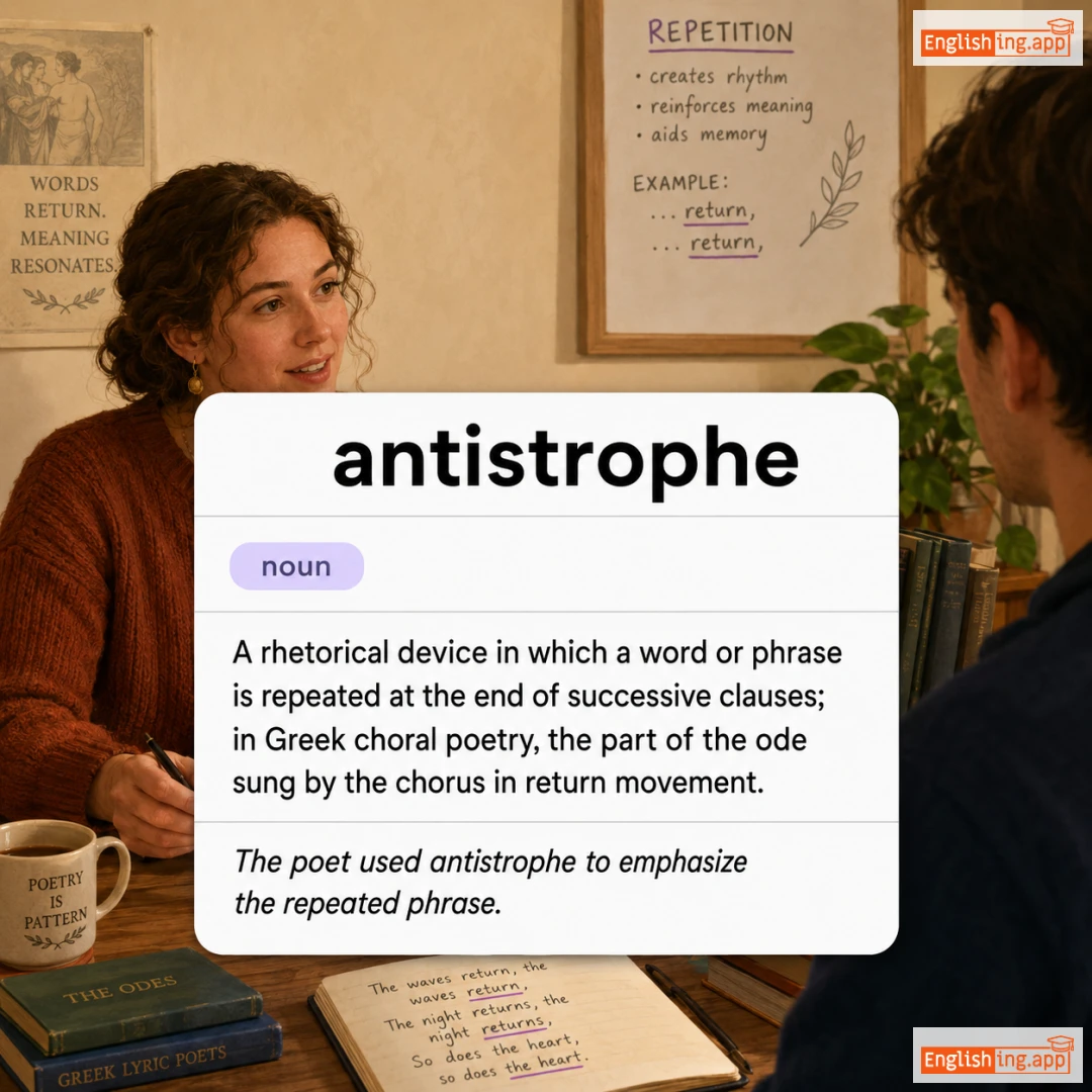 antistrophe definition card — visual illustration of the meaning