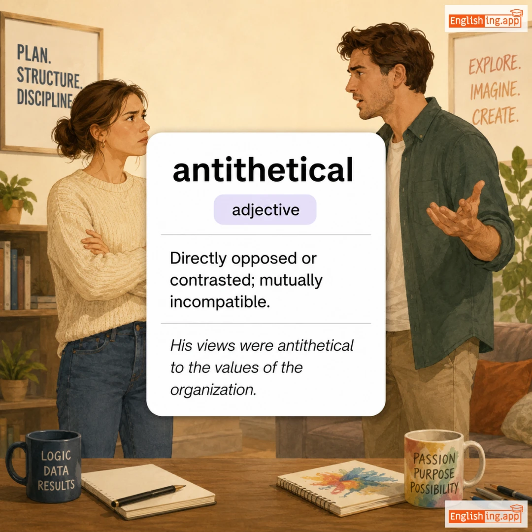 antithetical definition card — visual illustration of the meaning