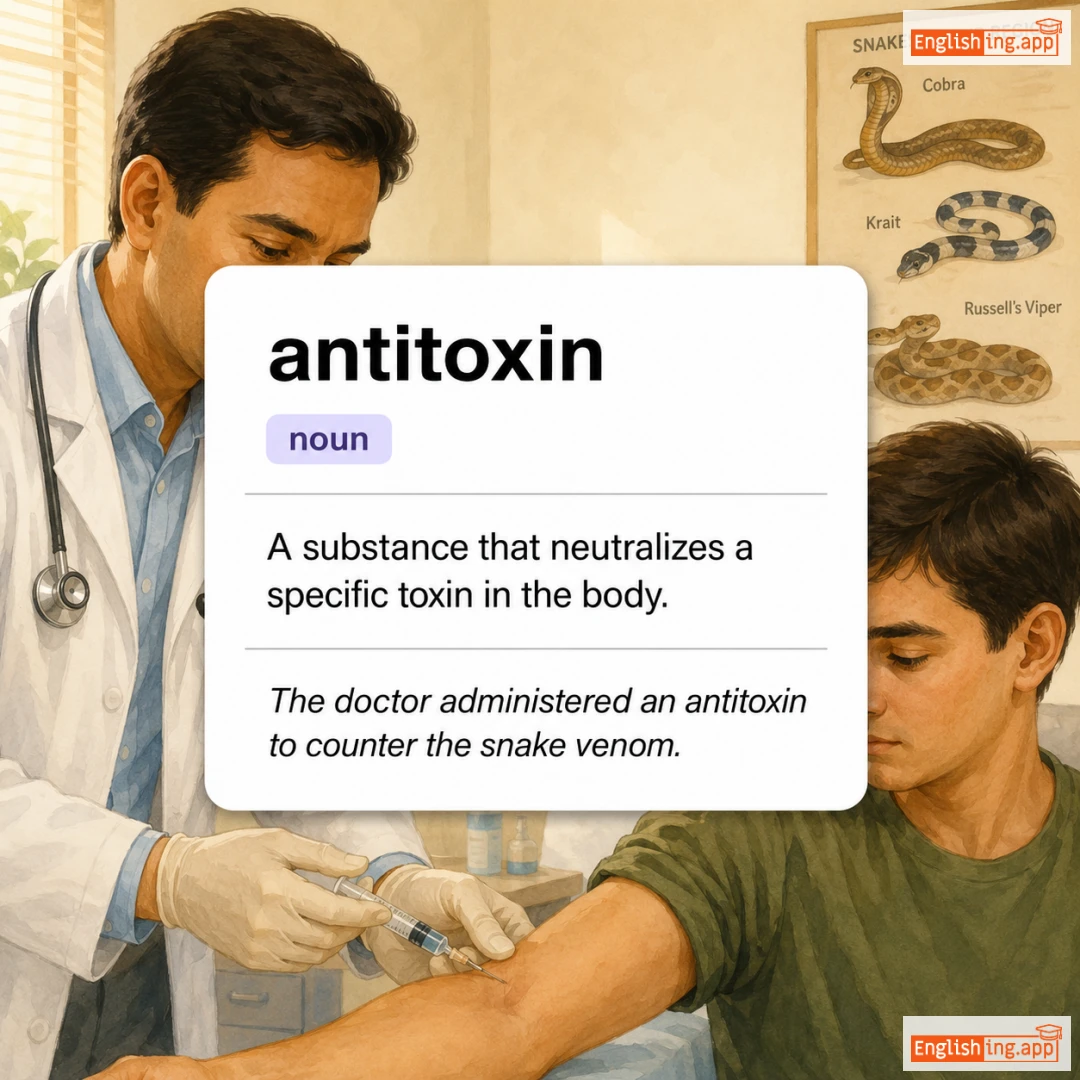 antitoxin definition card — visual illustration of the meaning