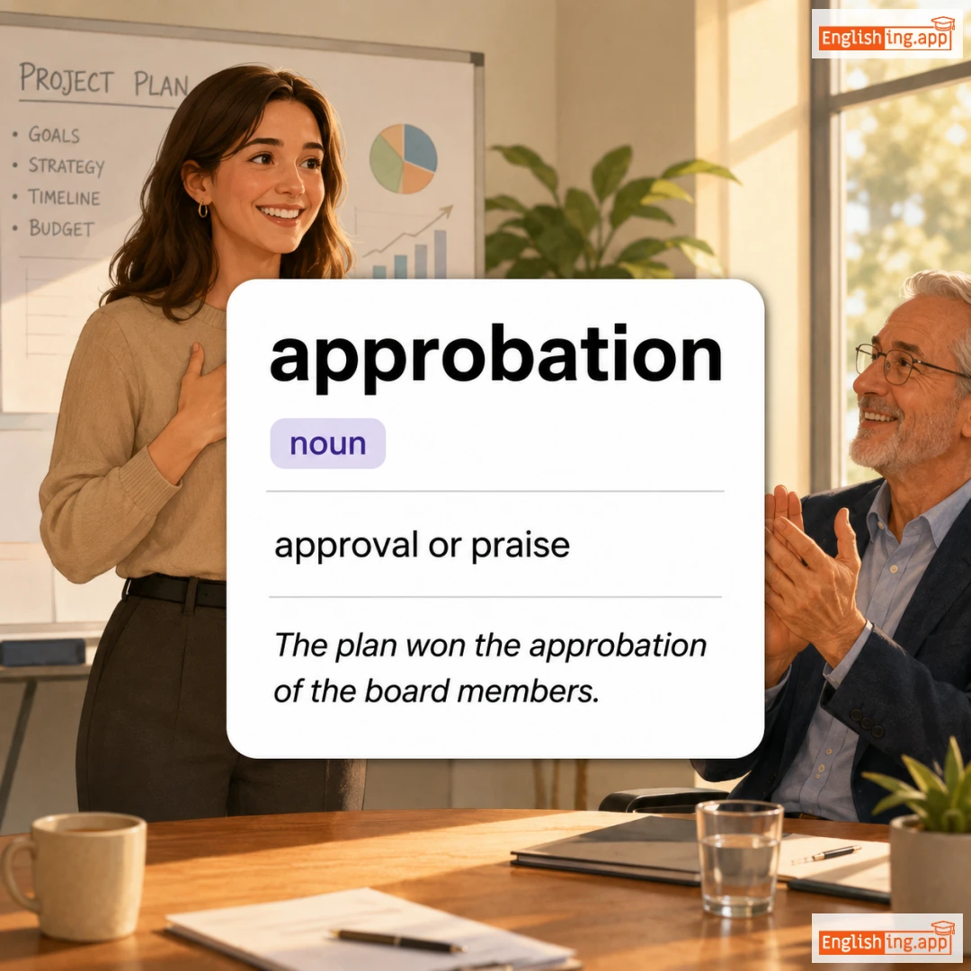 approbation definition card — visual illustration of the meaning