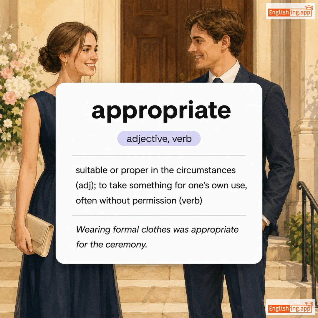 appropriate definition card — visual illustration of the meaning