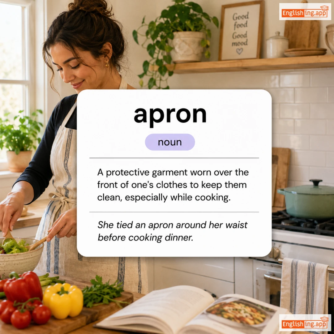 apron definition card — visual illustration of the meaning