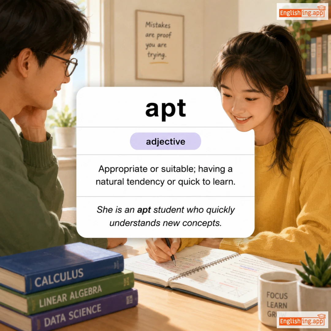 apt definition card — visual illustration of the meaning