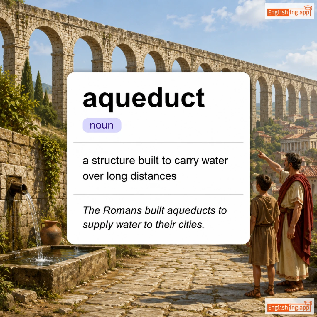 aqueduct definition card — visual illustration of the meaning