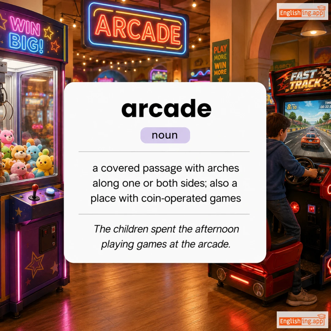 arcade definition card — visual illustration of the meaning