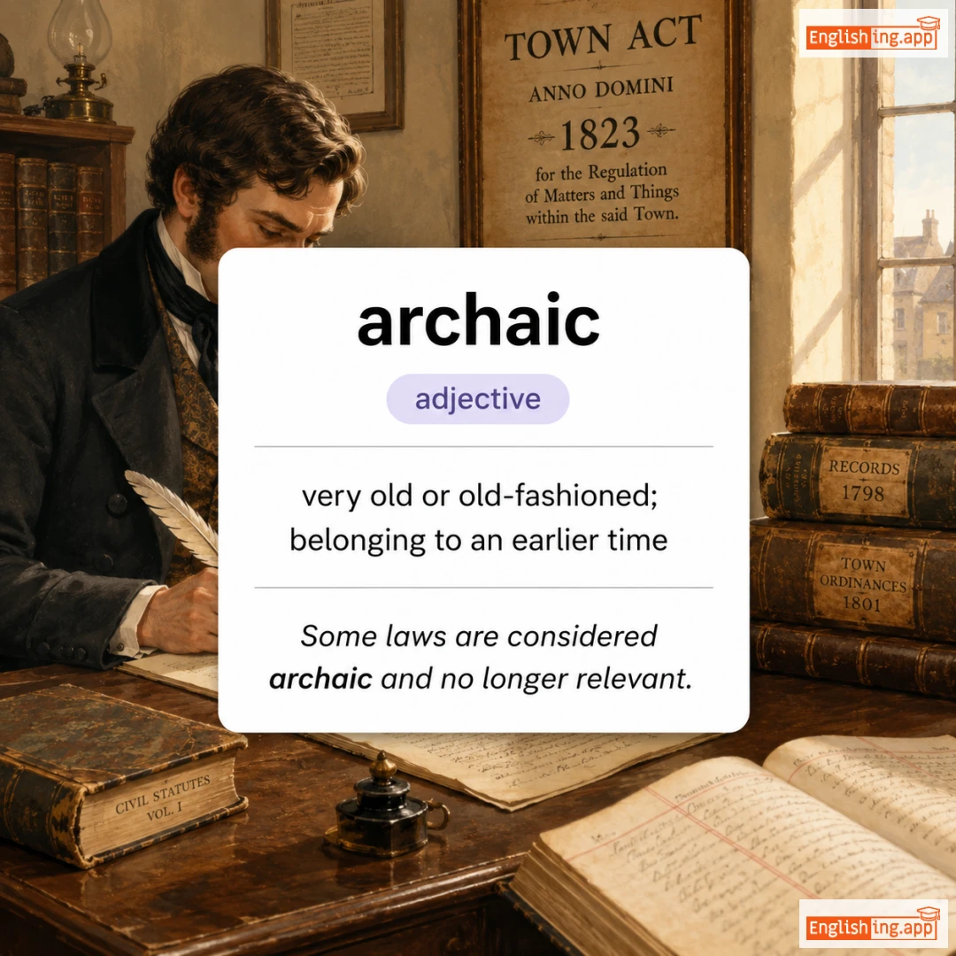 archaic definition card — visual illustration of the meaning