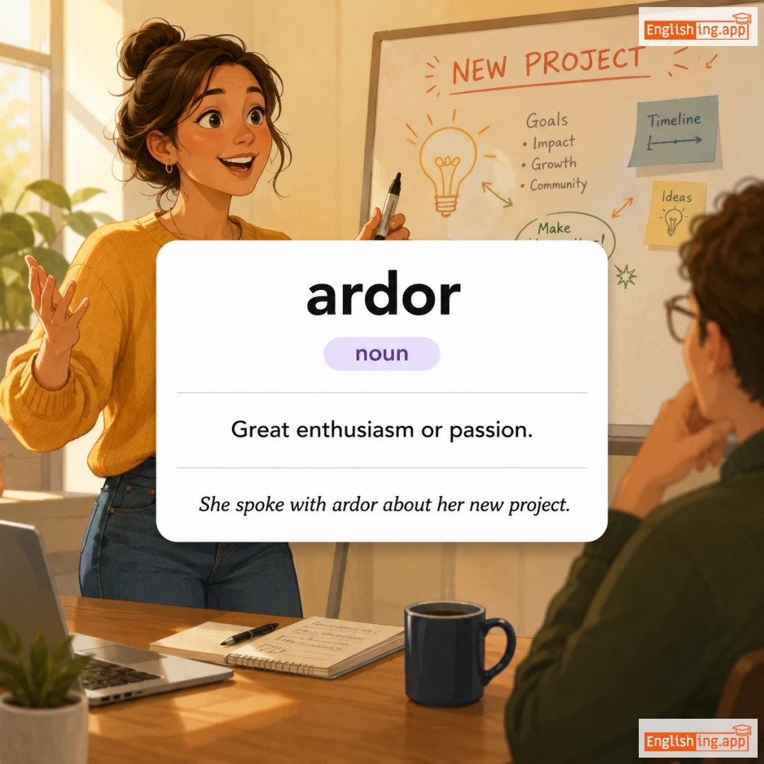 ardor definition card — visual illustration of the meaning