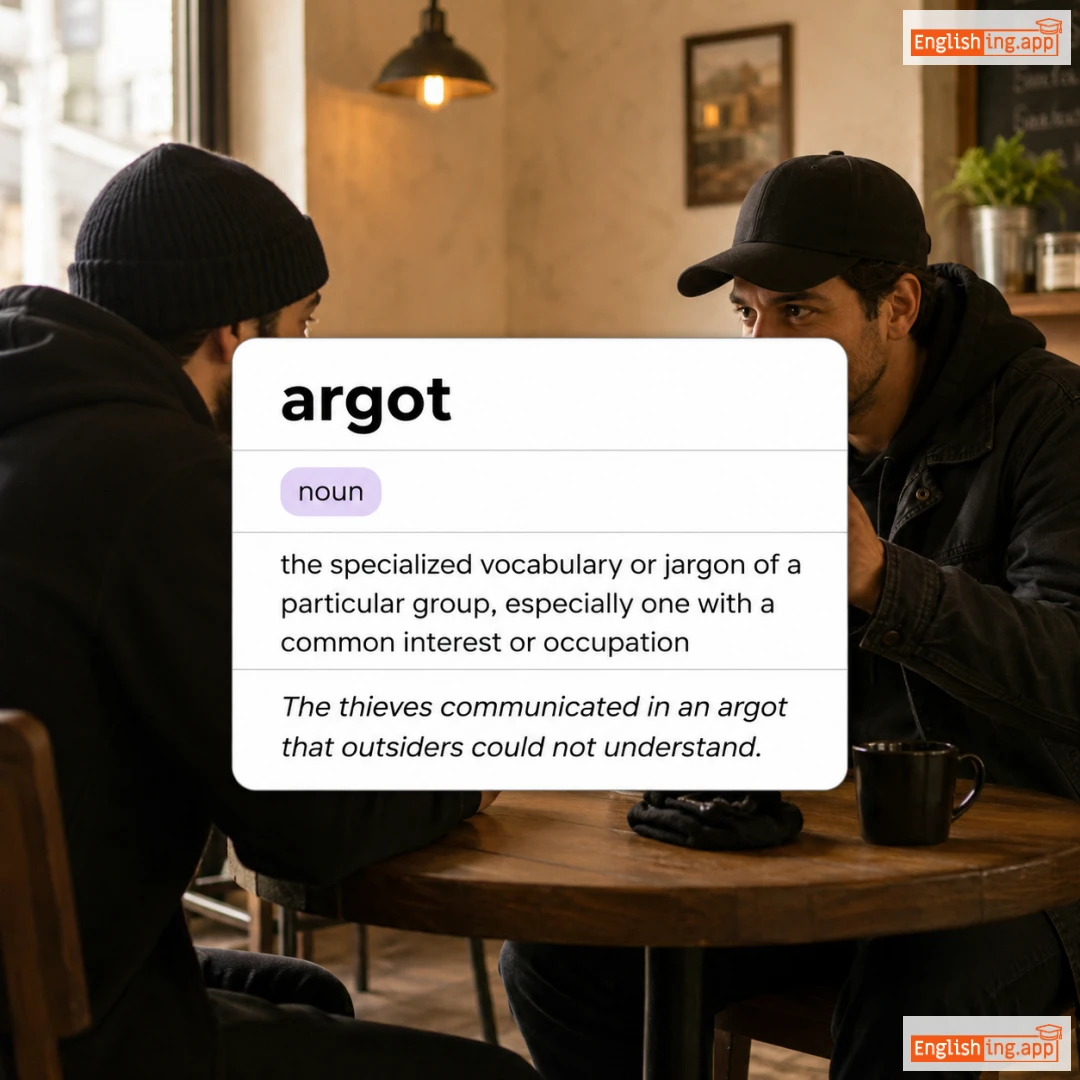 argot definition card — visual illustration of the meaning