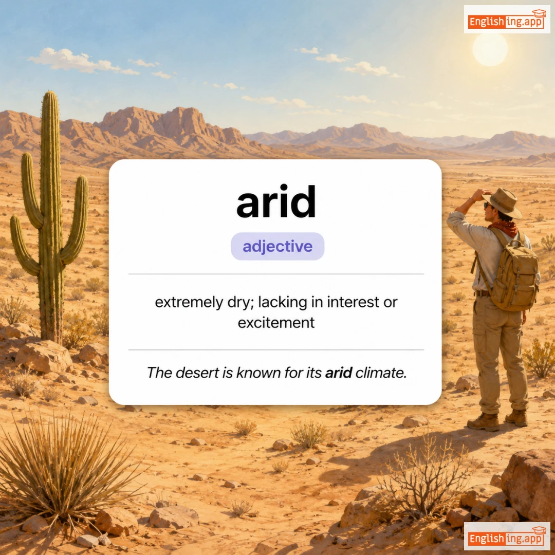 arid definition card — visual illustration of the meaning