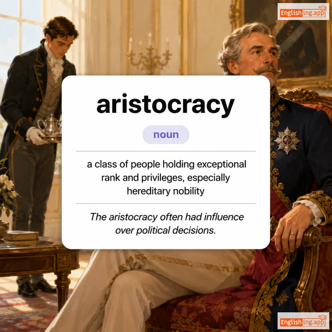 aristocracy definition card — visual illustration of the meaning