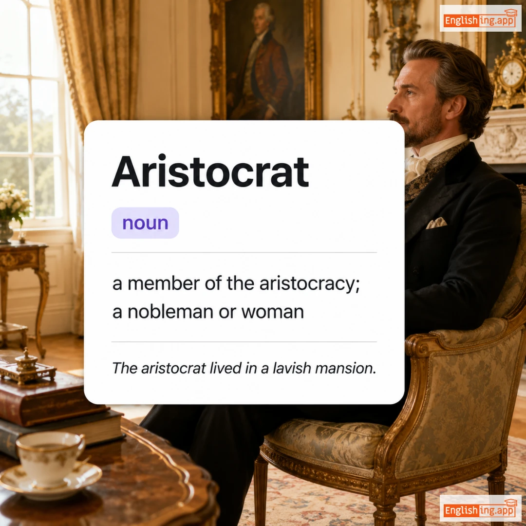 Aristocrat definition card — visual illustration of the meaning