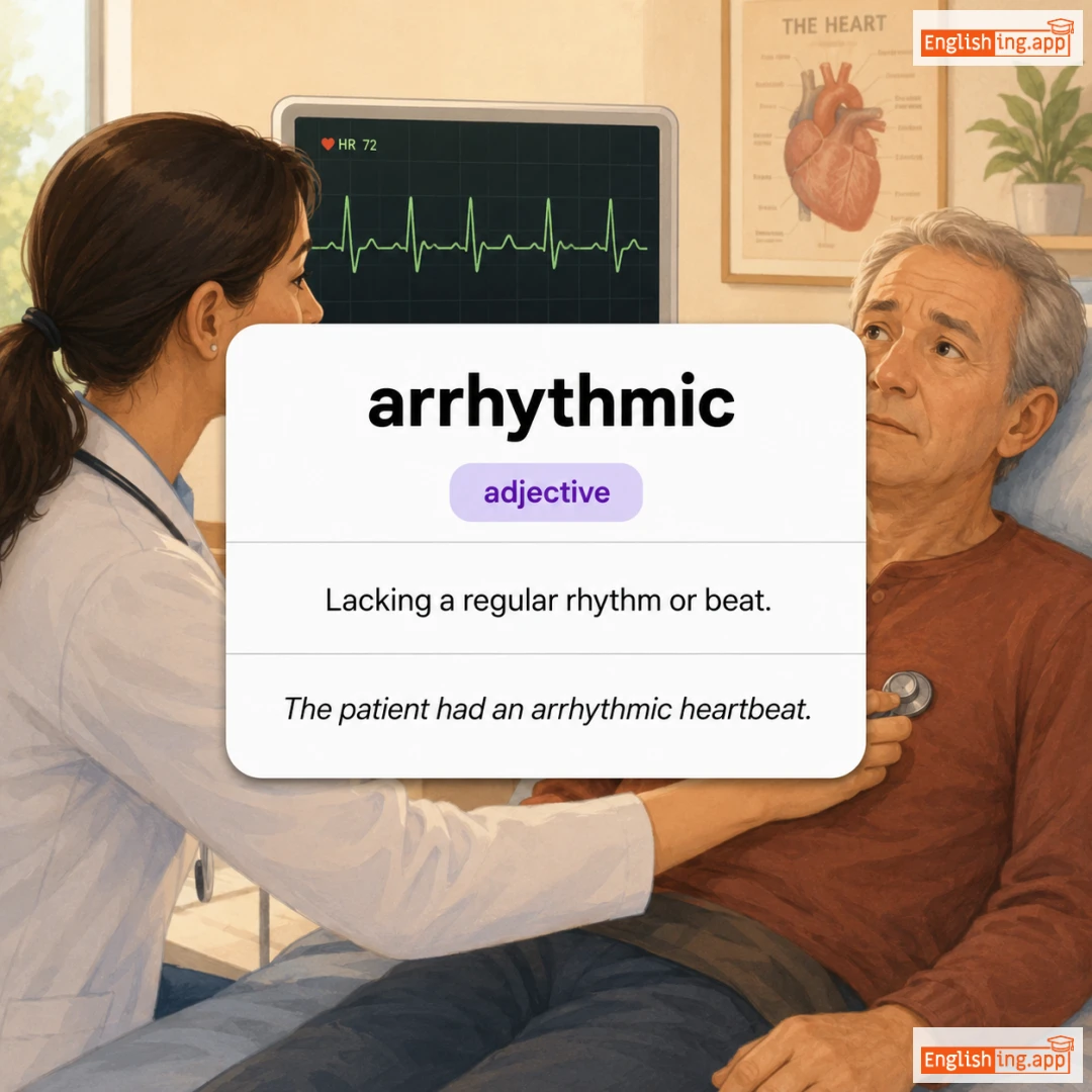 arrhythmic definition card — visual illustration of the meaning