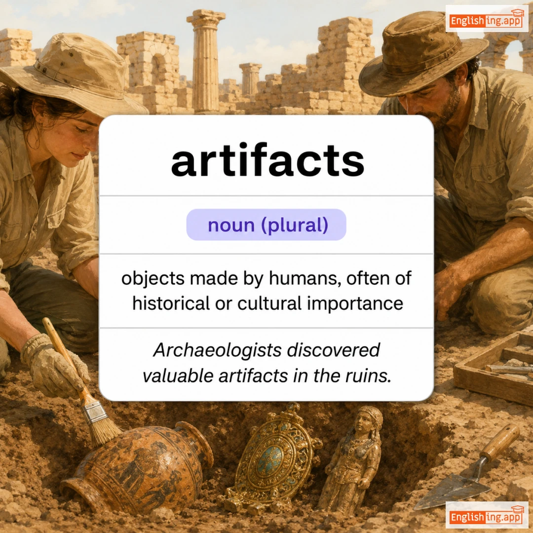 artifacts definition card — visual illustration of the meaning