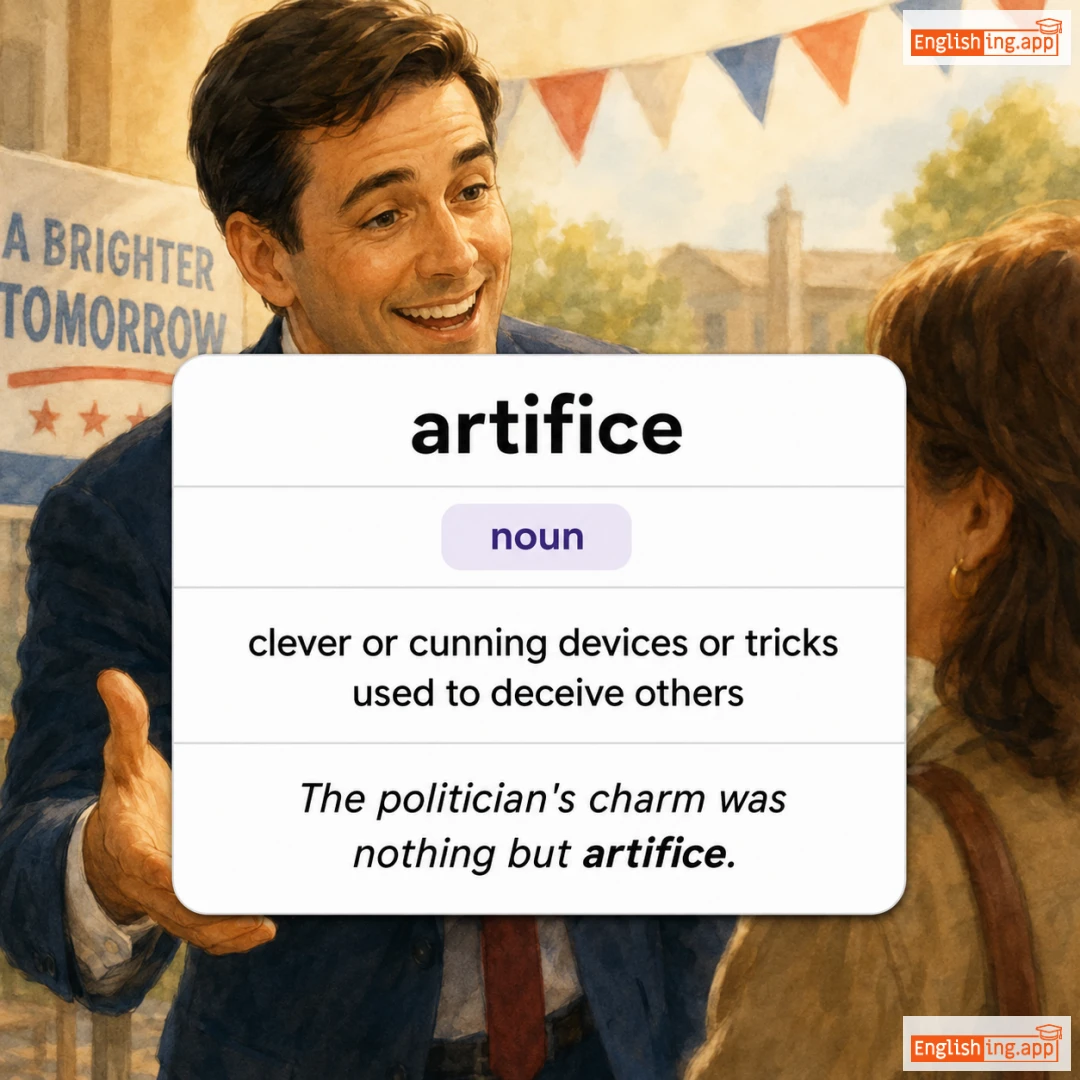artifice definition card — visual illustration of the meaning
