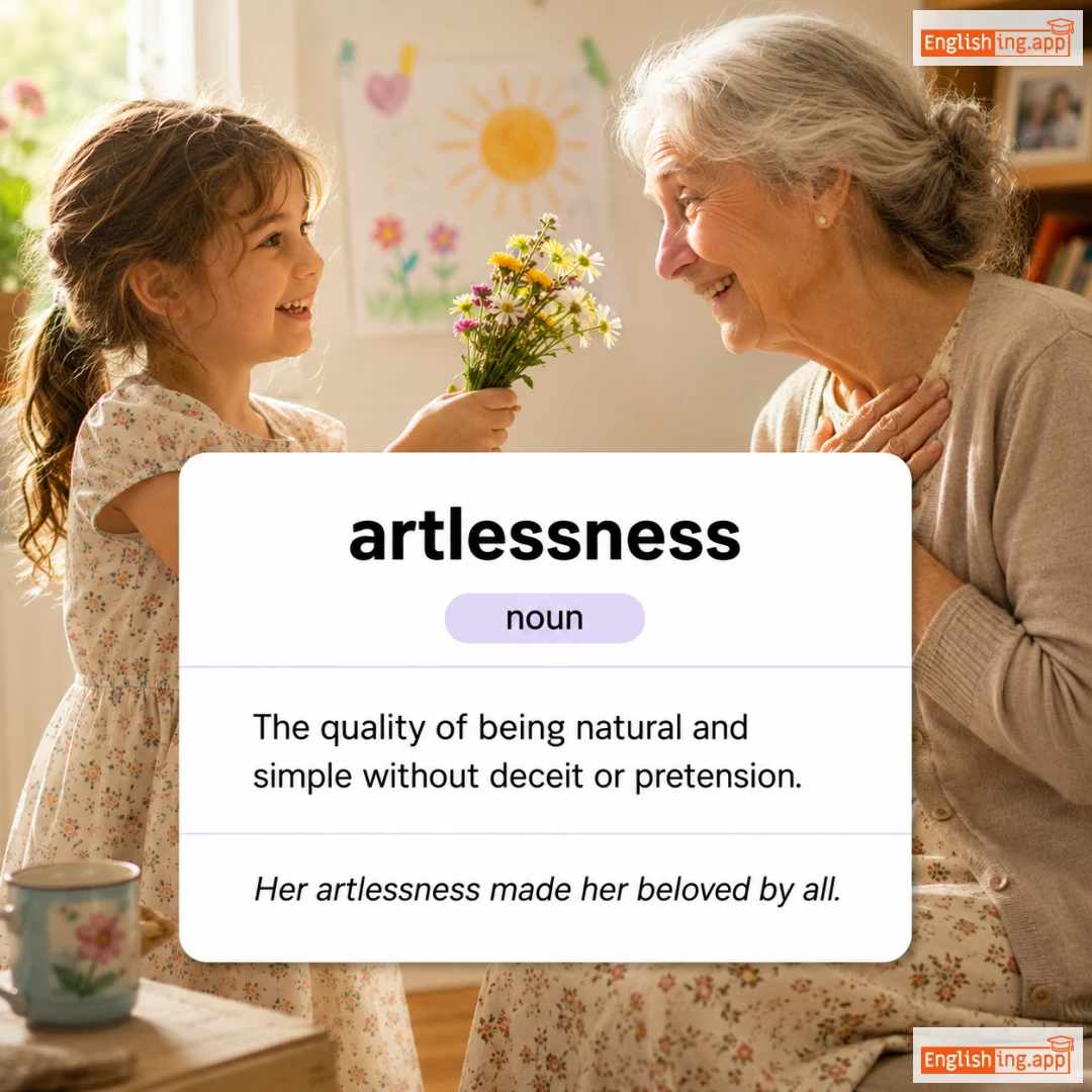 artlessness definition card — visual illustration of the meaning