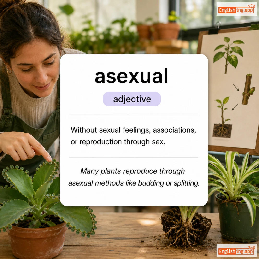 asexual definition card — visual illustration of the meaning