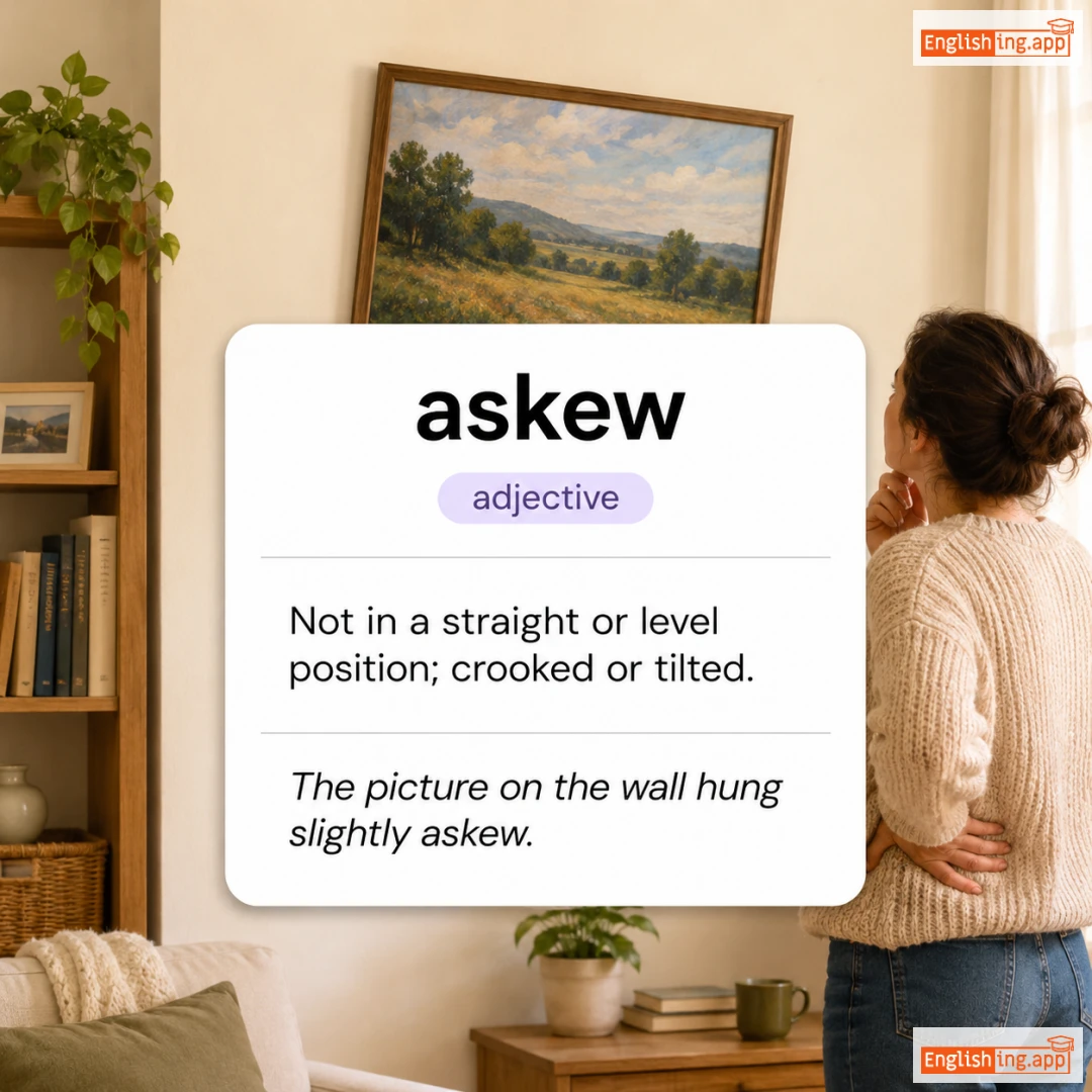 askew definition card — visual illustration of the meaning