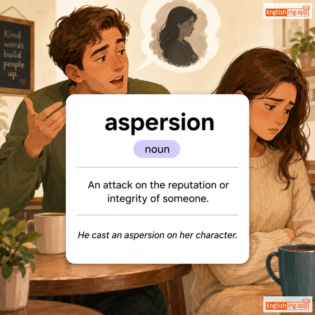 aspersion definition card — visual illustration of the meaning