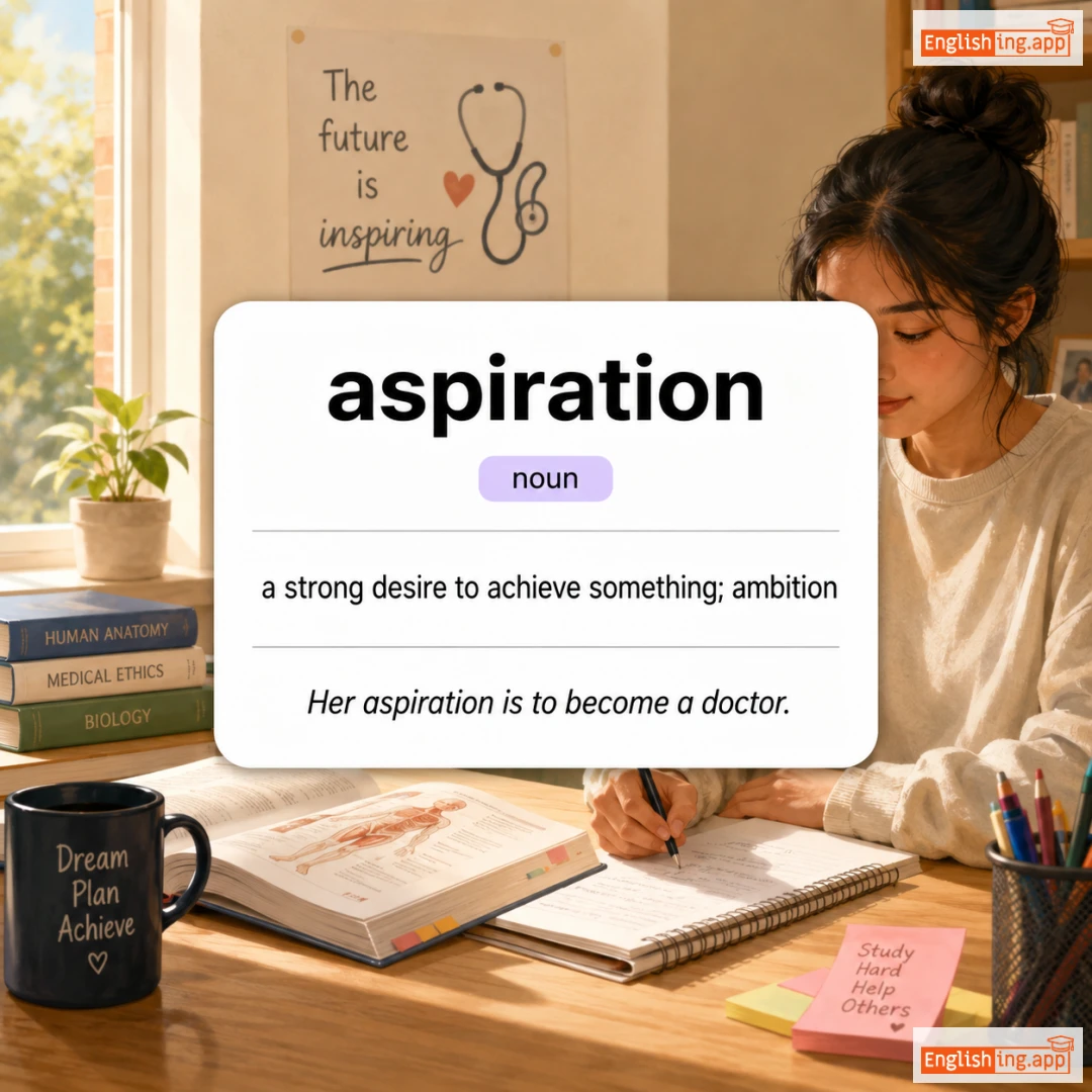 aspiration definition card — visual illustration of the meaning
