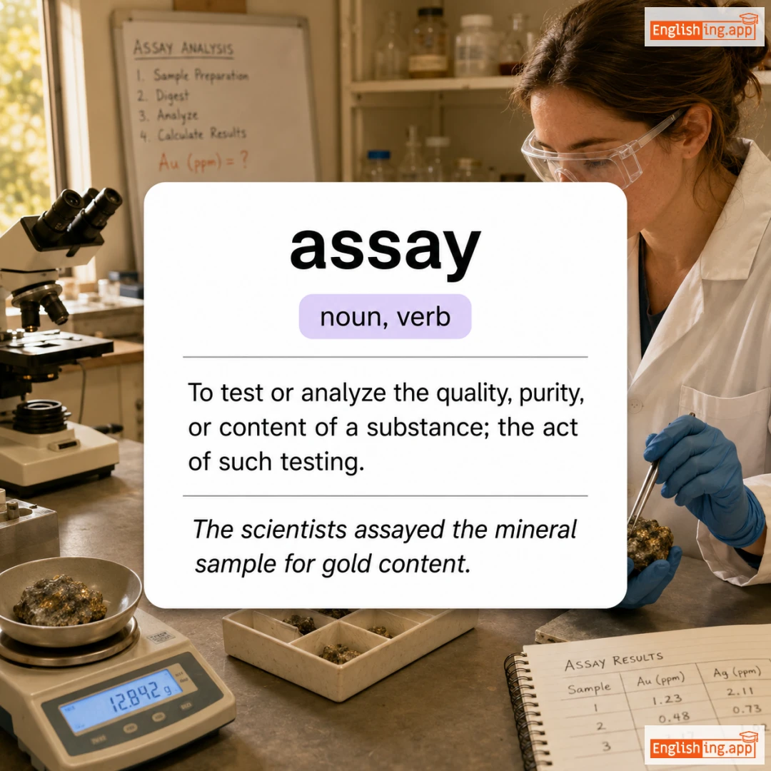 assay definition card — visual illustration of the meaning
