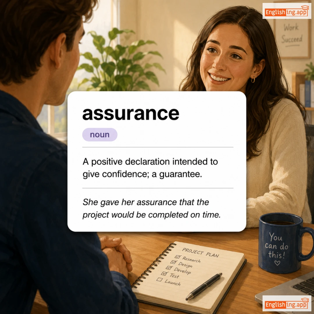 assurance definition card — visual illustration of the meaning