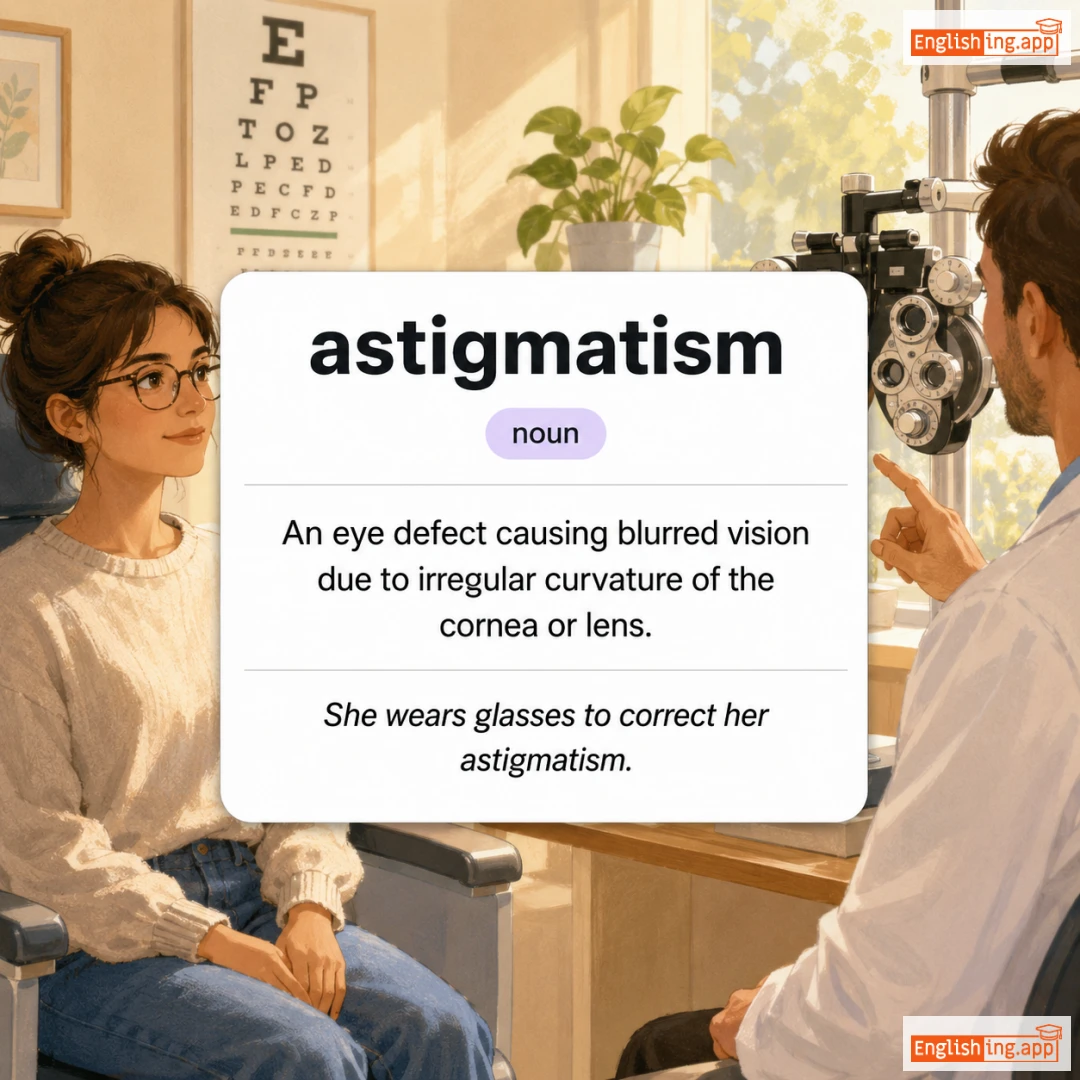 astigmatism definition card — visual illustration of the meaning